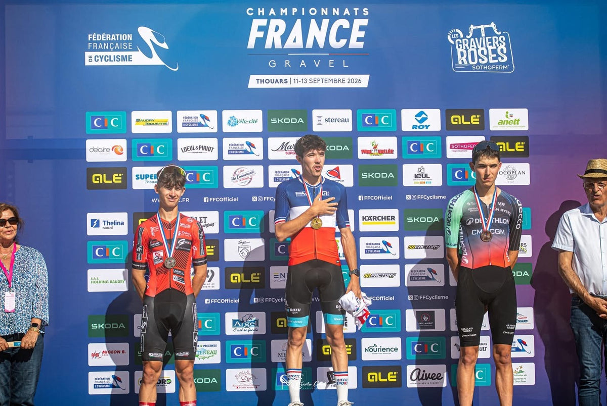 Alexis Champion sur le podium des Championnats de France de gravel à Thouars